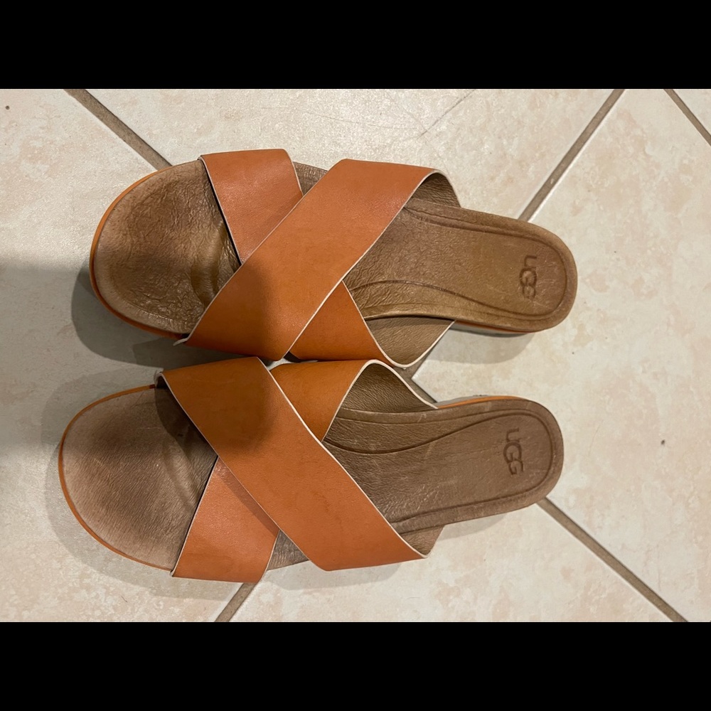UGG leather sandals Size 10 worn maybe 4 times.
